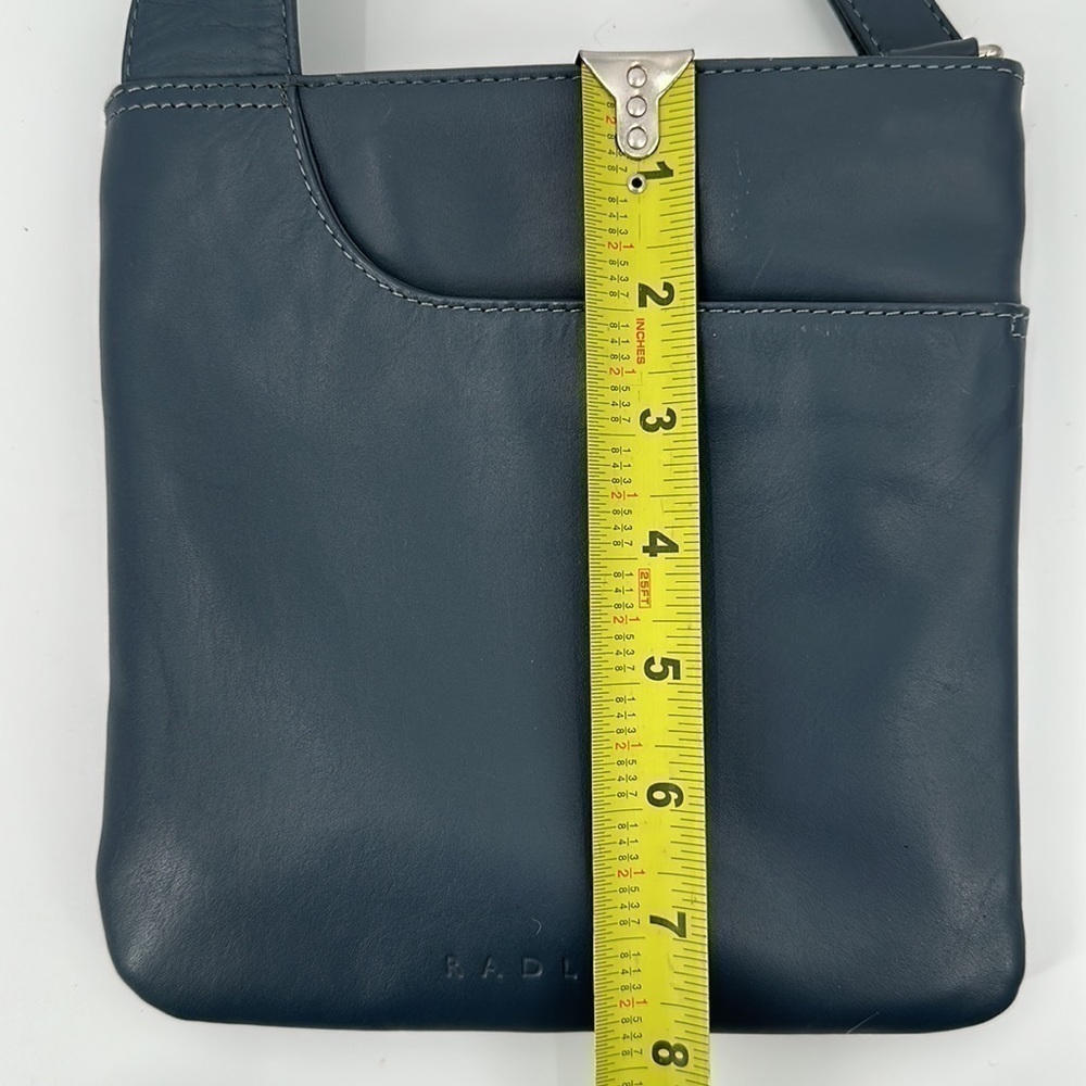 Radley London Blue Leather Adjustable Strap Crossbody Purse - Picture 11 of 12